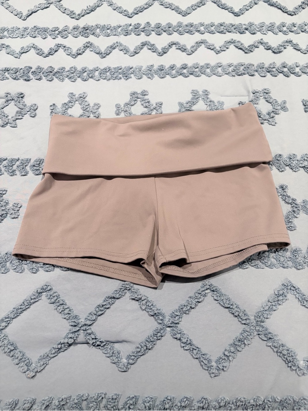 No Boundaries Gray Fold-Over Waist Bike Shorts